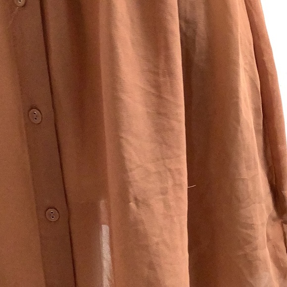 Cotton On Size Medium Sleeveless Tan Button-Up Sheer Shirt Dress. Preloved - Picture 3 of 9